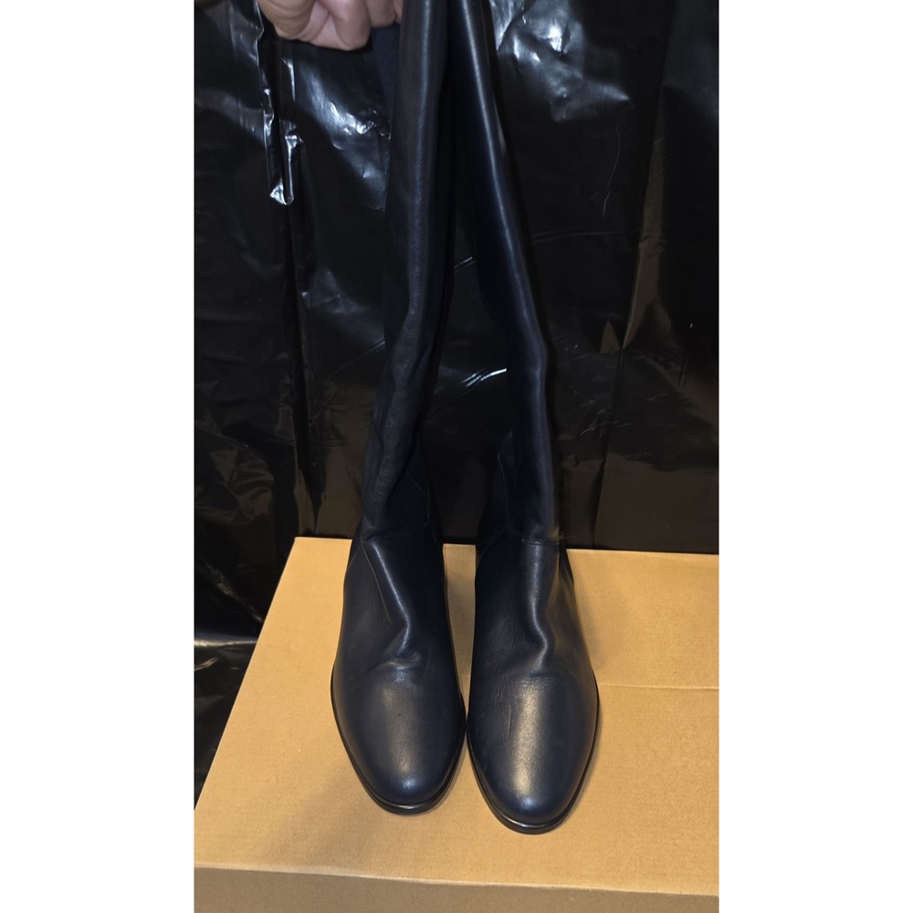 VIntage Hunt Club Navy Leather Tall Riding Boots Field Equestrian Womens 7.5